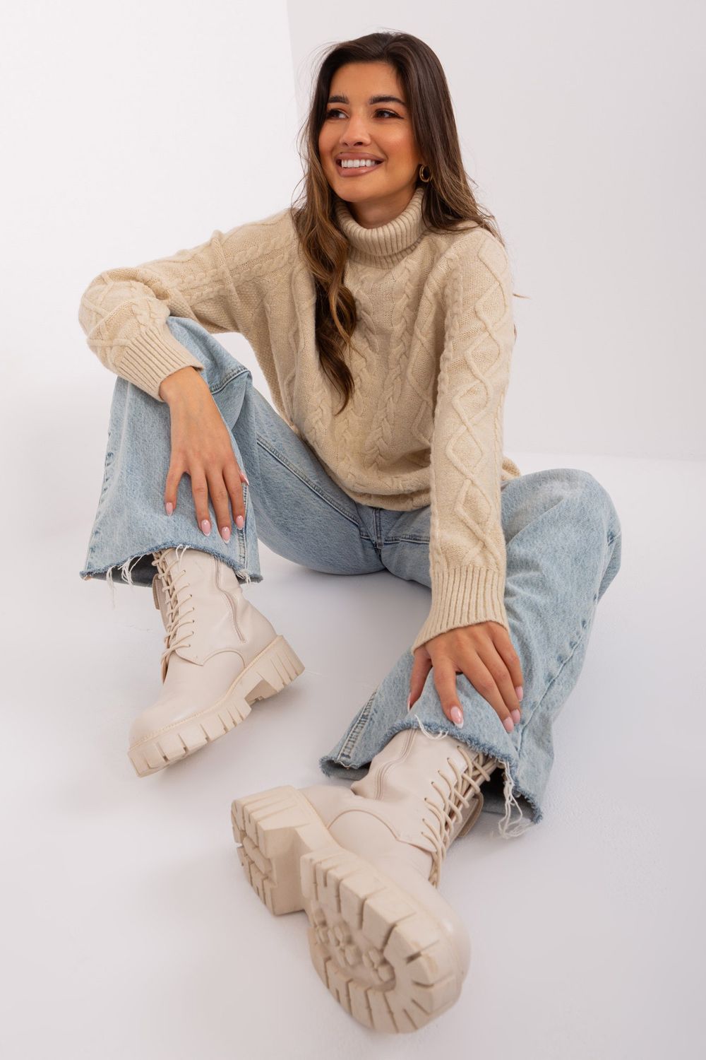 Pull femme AT Chandail Chandail — beige