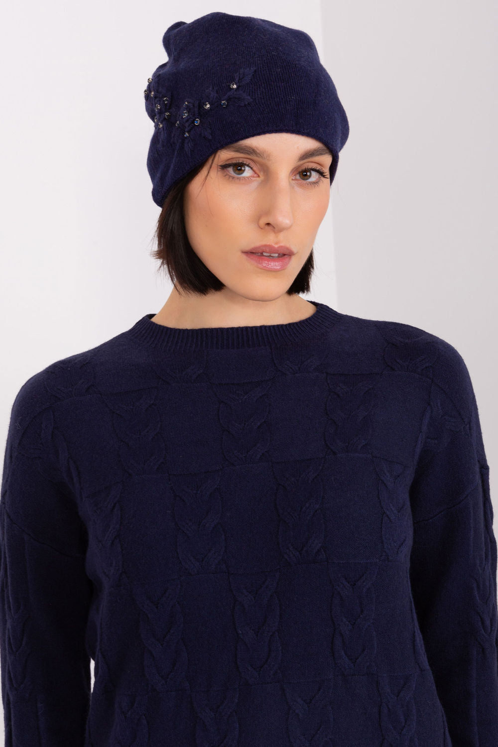 Bonnet femme AT — bleu marine