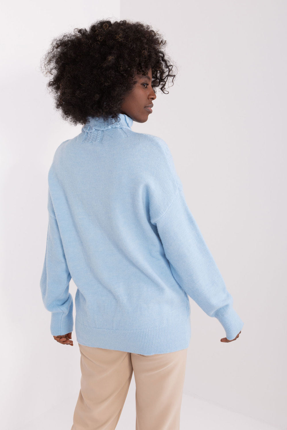 Pull femme AT Col Roulé Col — bleu