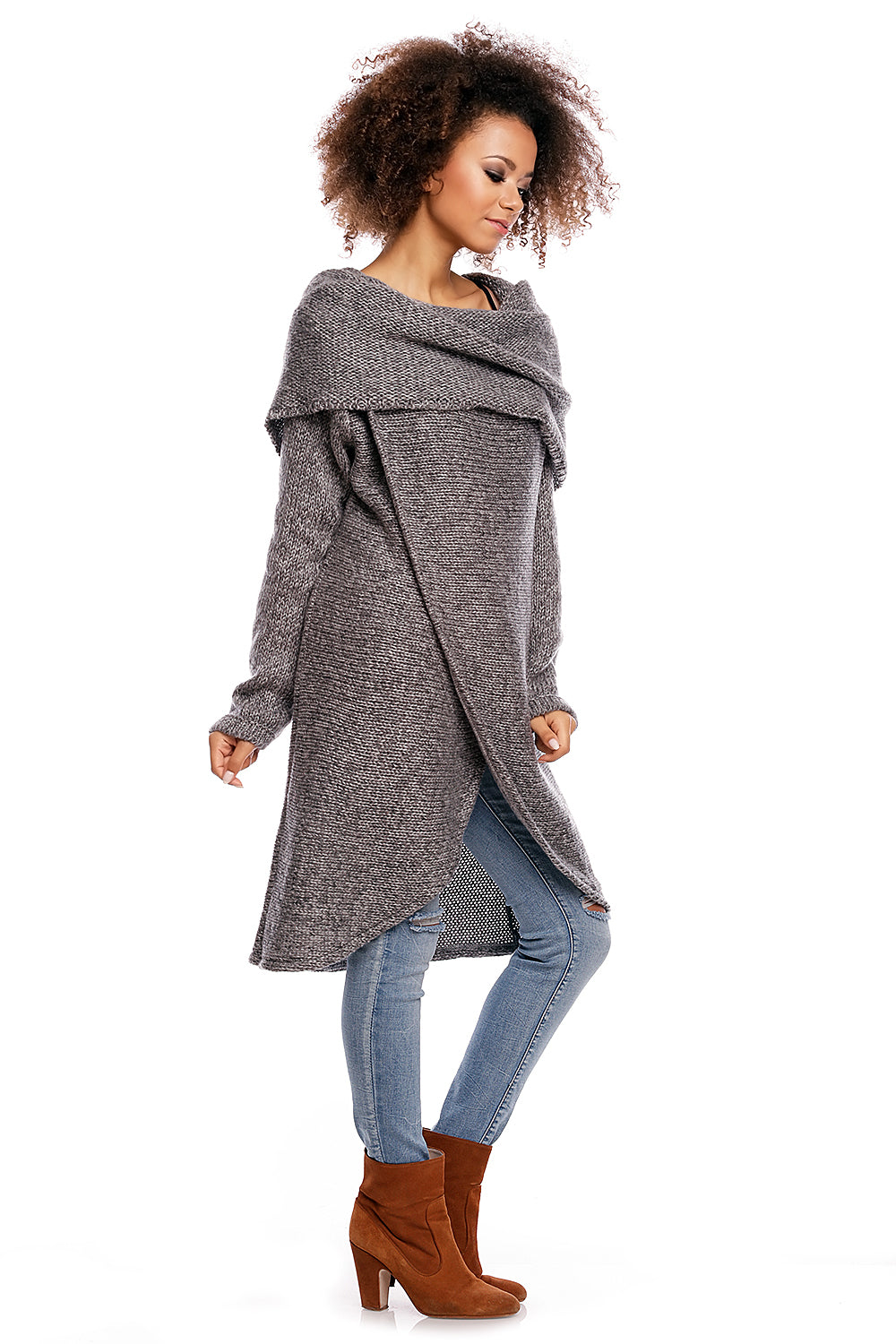 Pull femme PeeKaBoo Chandail Long Chandail — gris