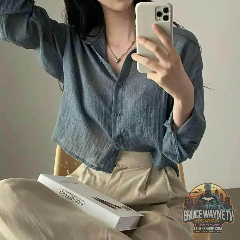 Chemisier pour femme, chemise simple, fine, pure, anti-UV, anti-décoloration, couleur unie, protection solaire, streetwear | Wayne Outfitters - Legeekshop