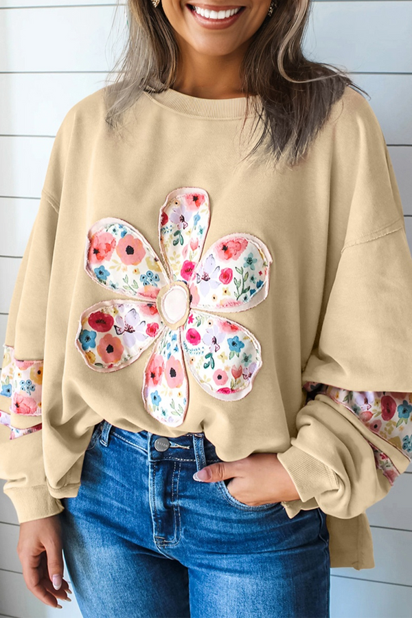 Sweat femme floral — kaki