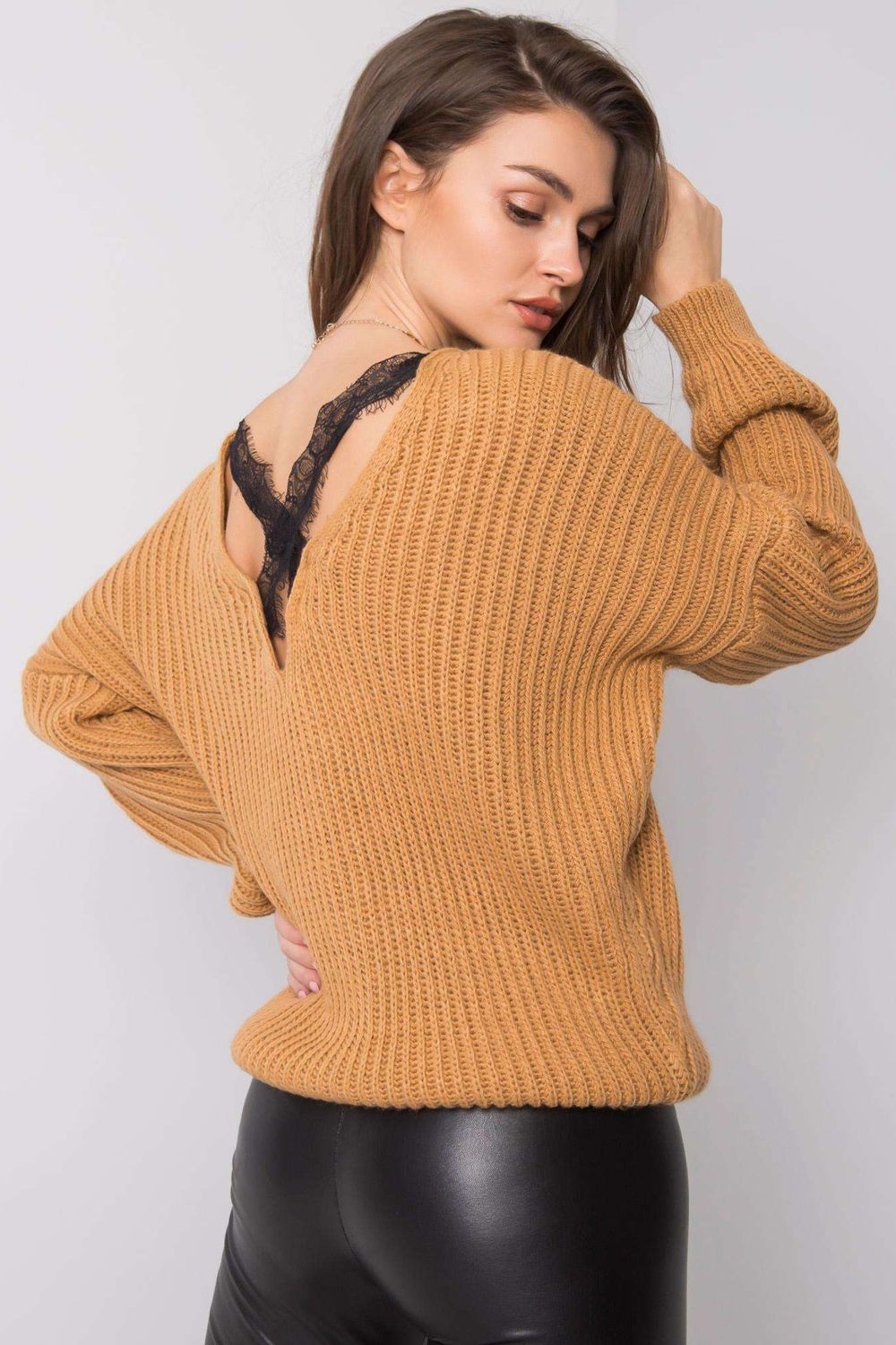 Pull femme Och Bella Chandail Chandail — brun