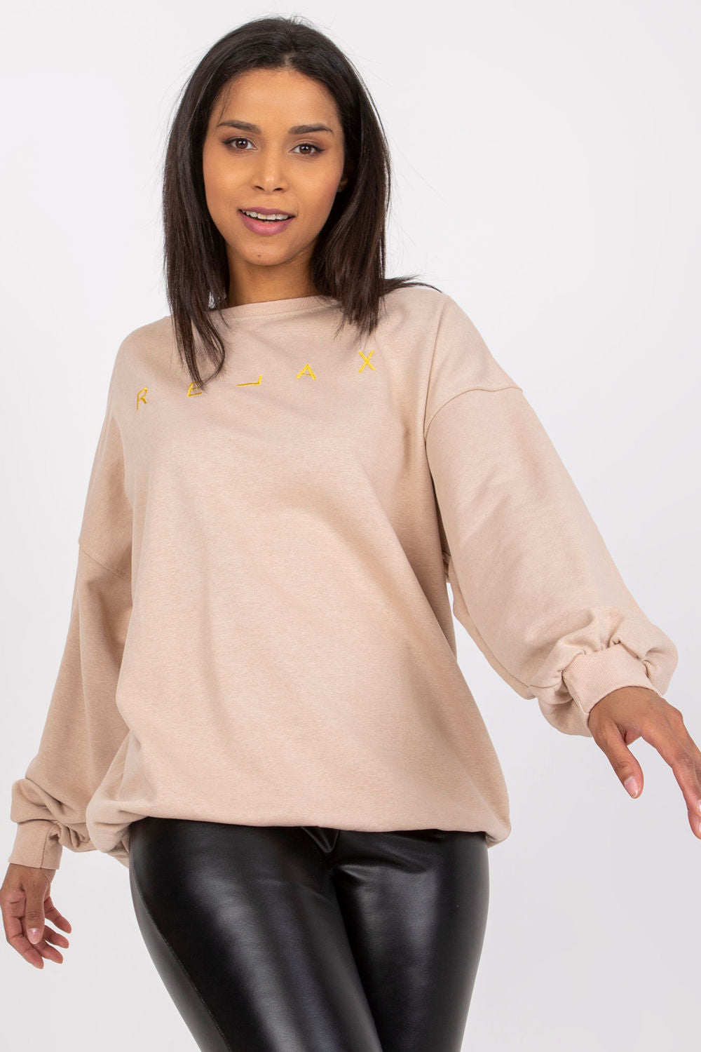 T-shirt femme Ex Moda Sweatshirt Sweatshirt — beige