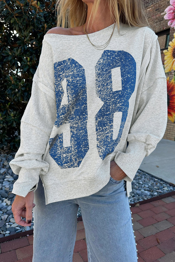 Pull femme ample — gris clair