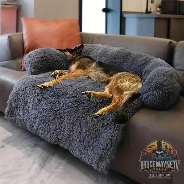 🐶 Lit en peluche pour chien – Coussin double usage lavable & protecteur de canapé - Legeekshop