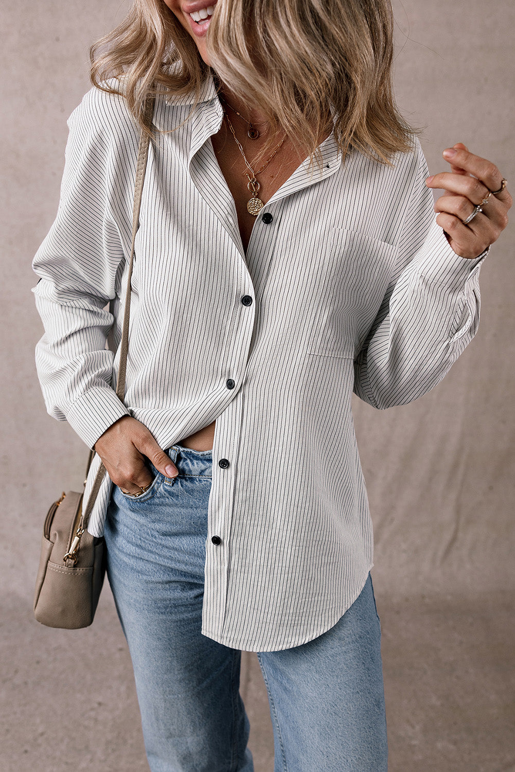 Chemise femme rayé, poches