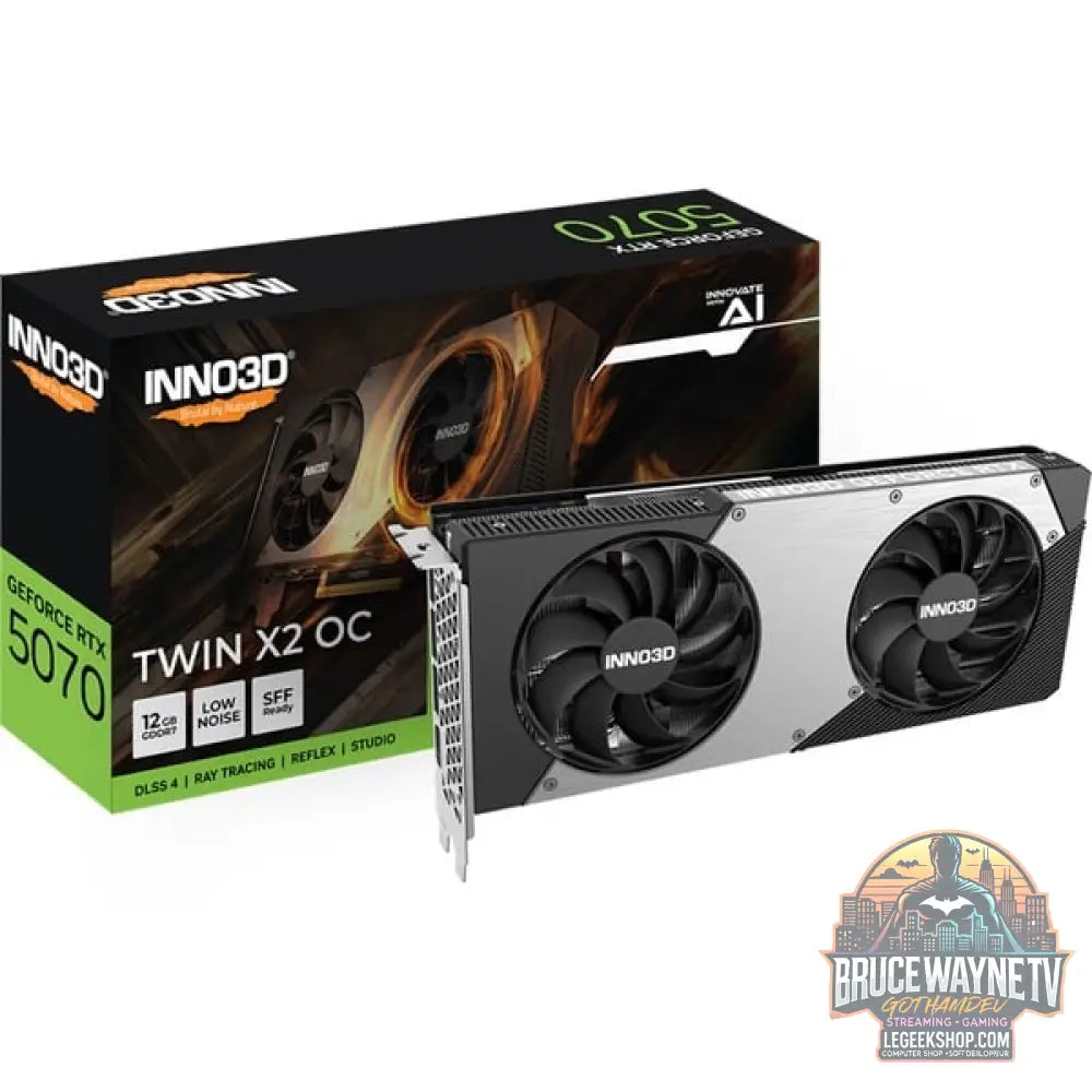 INNO3D GeForce RTX 5070 TWIN X2 OC, Grafikkarte noir, DLSS 4, 3x DisplayPort, 1x HDMI 2.1 - INNO3D - vue 4