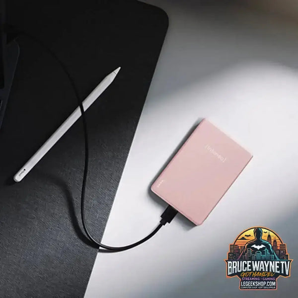 Intenso Magnetic Wireless Powerbank MW5000 Rosé rosa, 5.000 mAh, MagSafe, PD - Stromquelle: Steckdose, USB-C