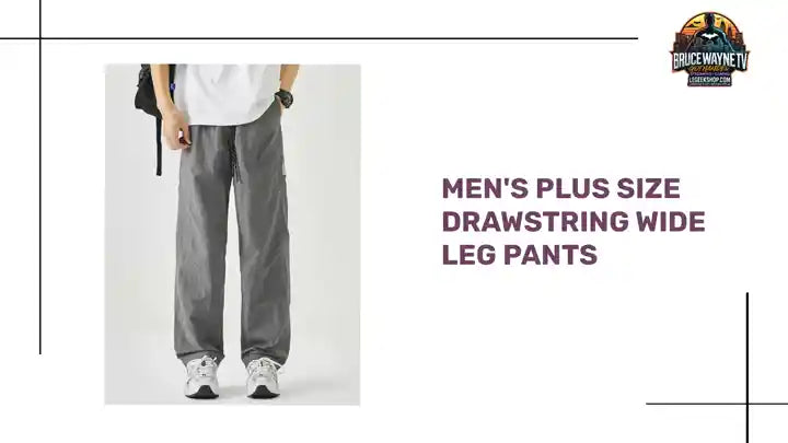 Men's Plus Size Drawstring Wide Leg Pants by@Outfy