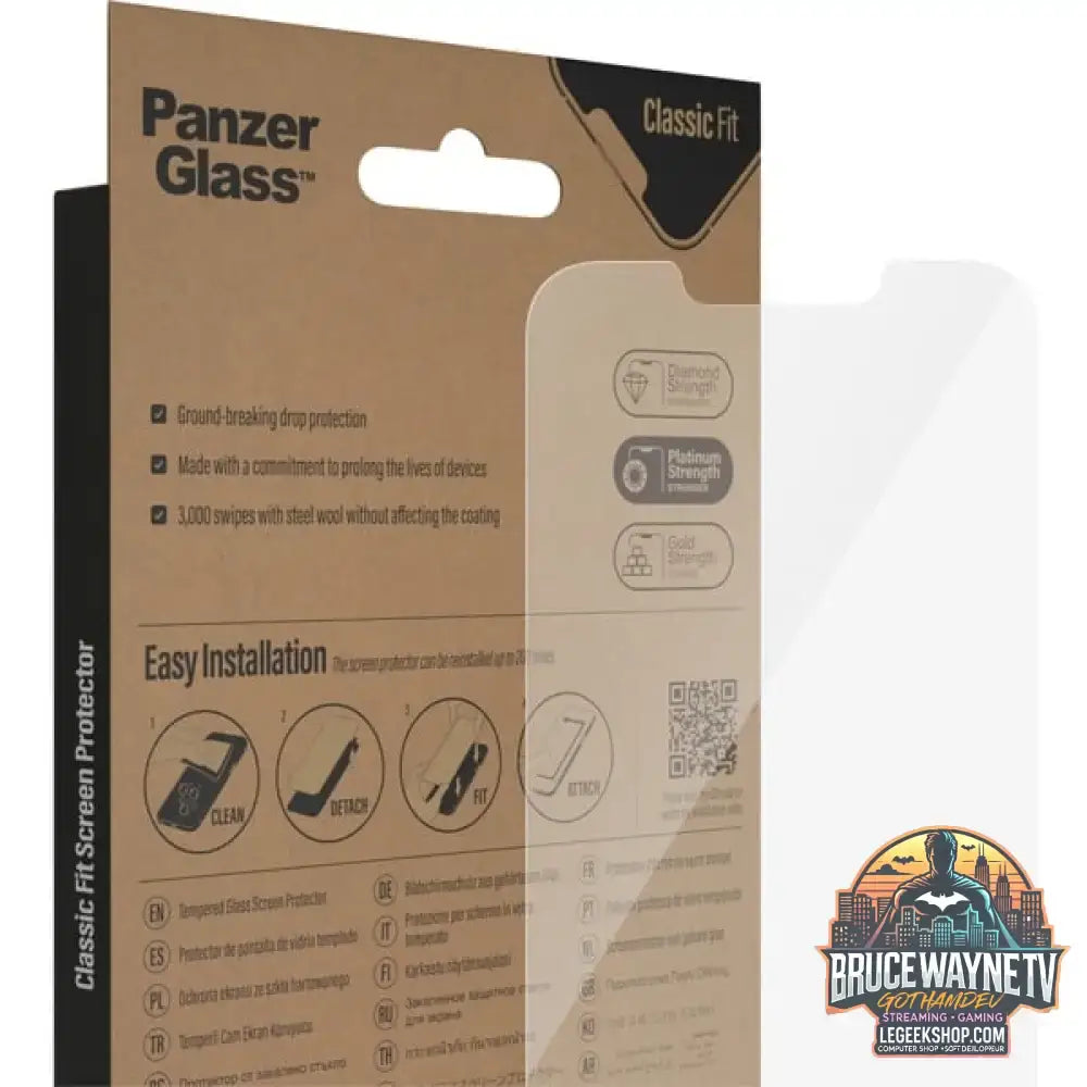 PanzerGlass Classic Fit Bildschirmschutz, Schutzfolie transparent, iPhone 14, 13, 13 Pro - Beschaffenheit: Glänzend - vue 6