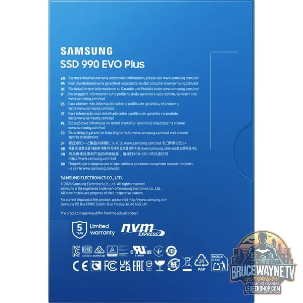 Samsung 990 EVO Plus 2 TB, SSD PCIe 4.0 x4 / 5.0 x2, NVMe 2, M.2 2280, intern - Samsung - vue 6