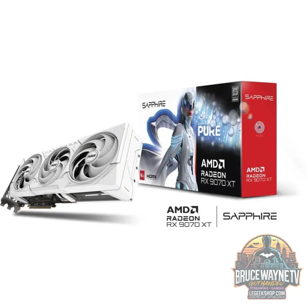 SAPPHIRE Radeon RX 9070 XT Pure, carte graphique blanc, RDNA4, GDDR6, 2x DisplayPort, 2x HDMI 2.1 - SAPPHIRE - vue 7
