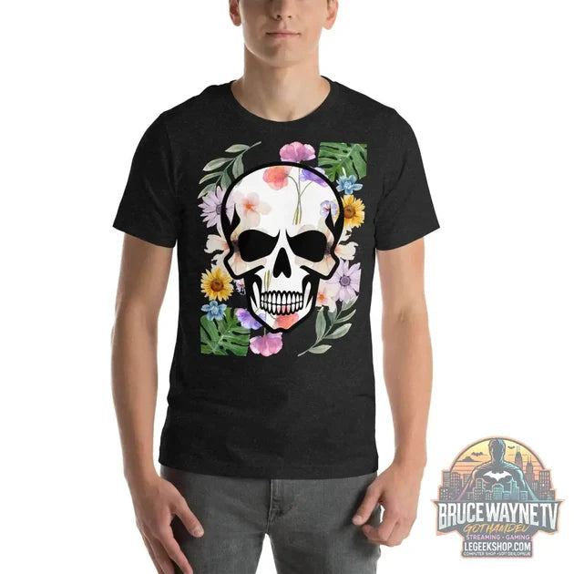 Guide d'achat : T-shirt Unisexe à Imprimé Crâne et Fleurs - Mode Estivale | Wayne Outfitters