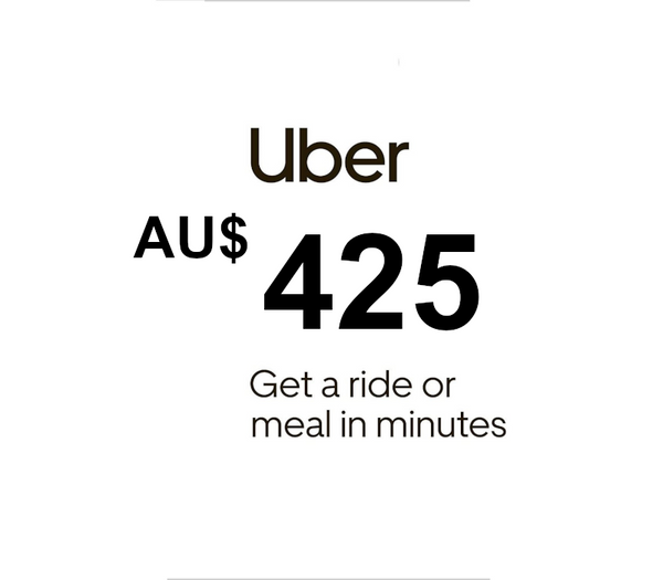 Uber AUD 425 Gift Card AU