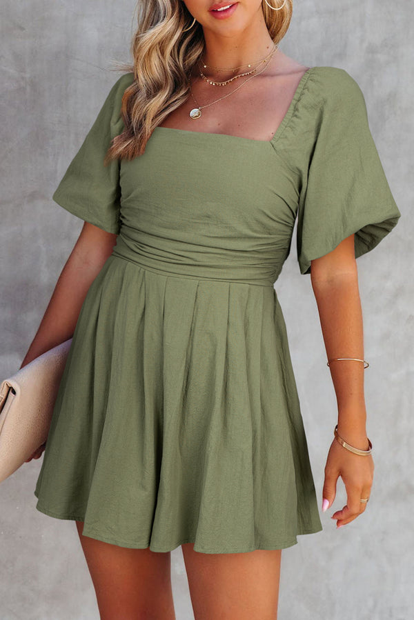 Combinaison femme manches bouffantes — vert