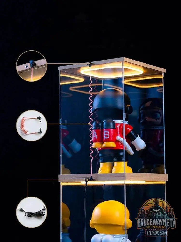 ✨ Présentoir LED Acrylique Transparent | Vitrine Figurines & Modèles - Legeekshop