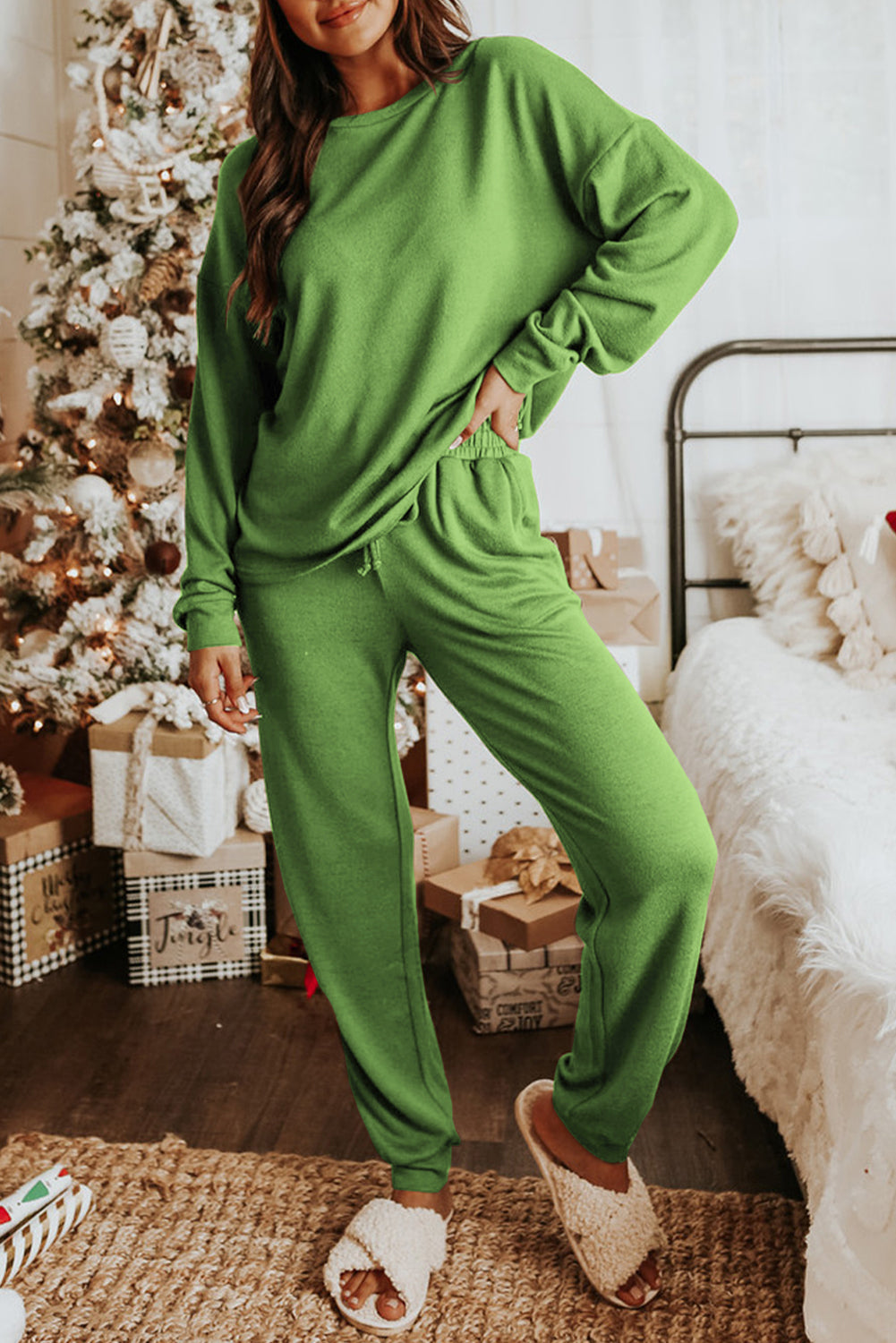 Pantalon femme manches longues — vert