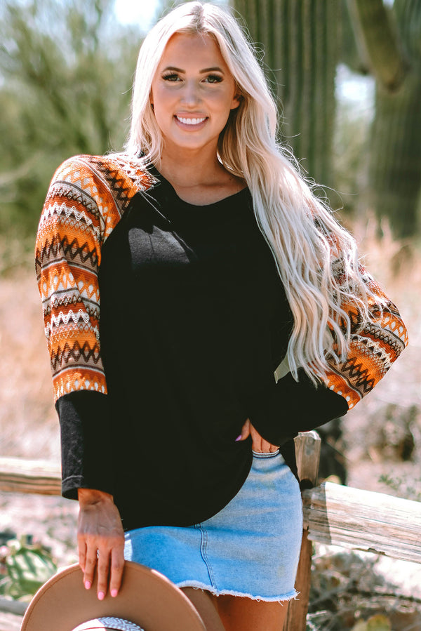 T-shirt femme patchwork — orange
