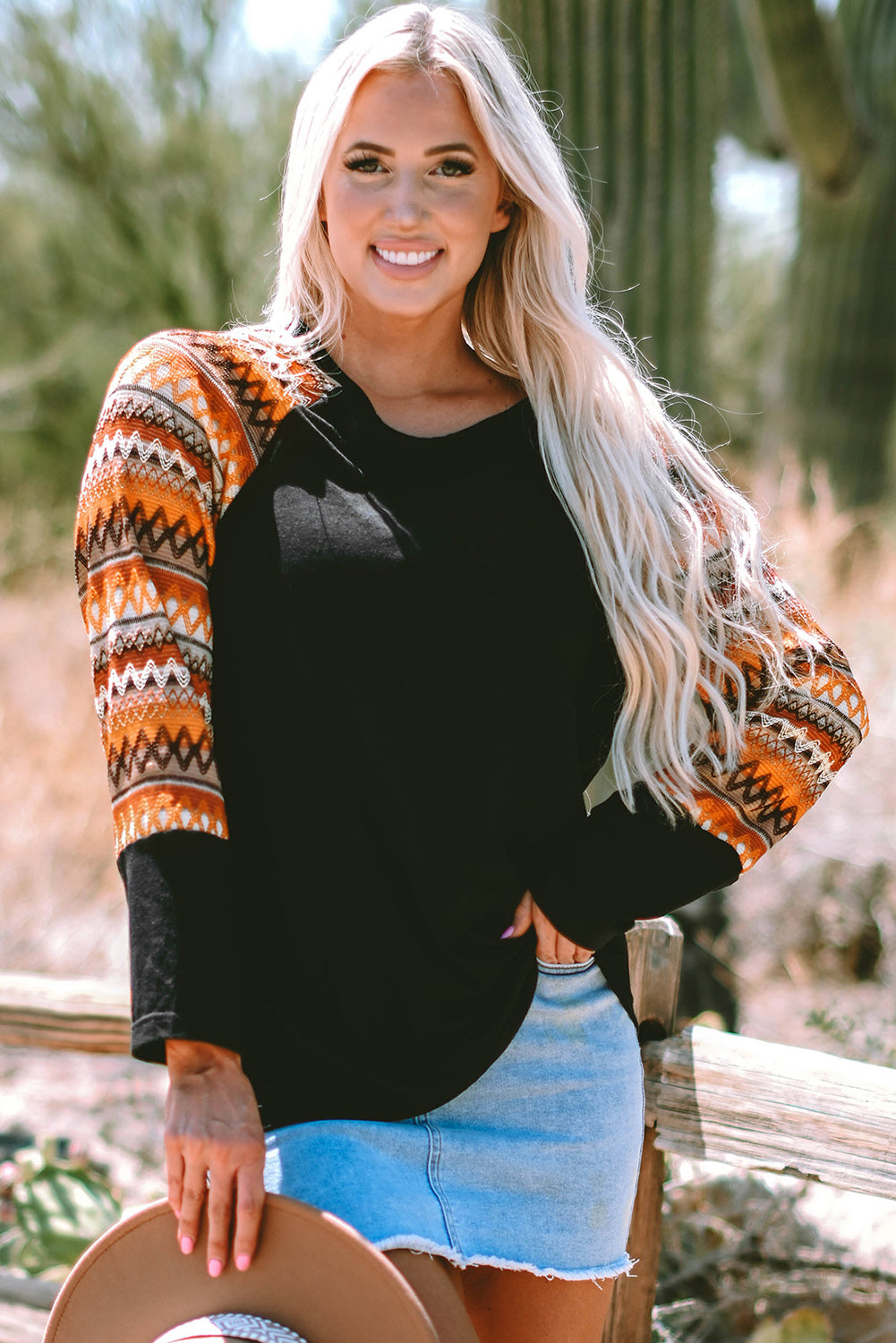 T-shirt femme patchwork — orange