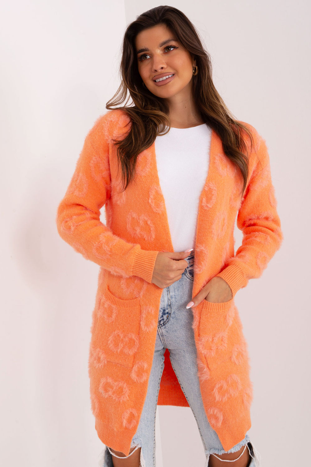 Cardigan femme AT — orange