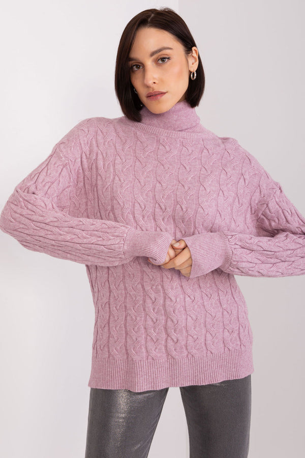 Pull femme AT Col Roulé Col — violet