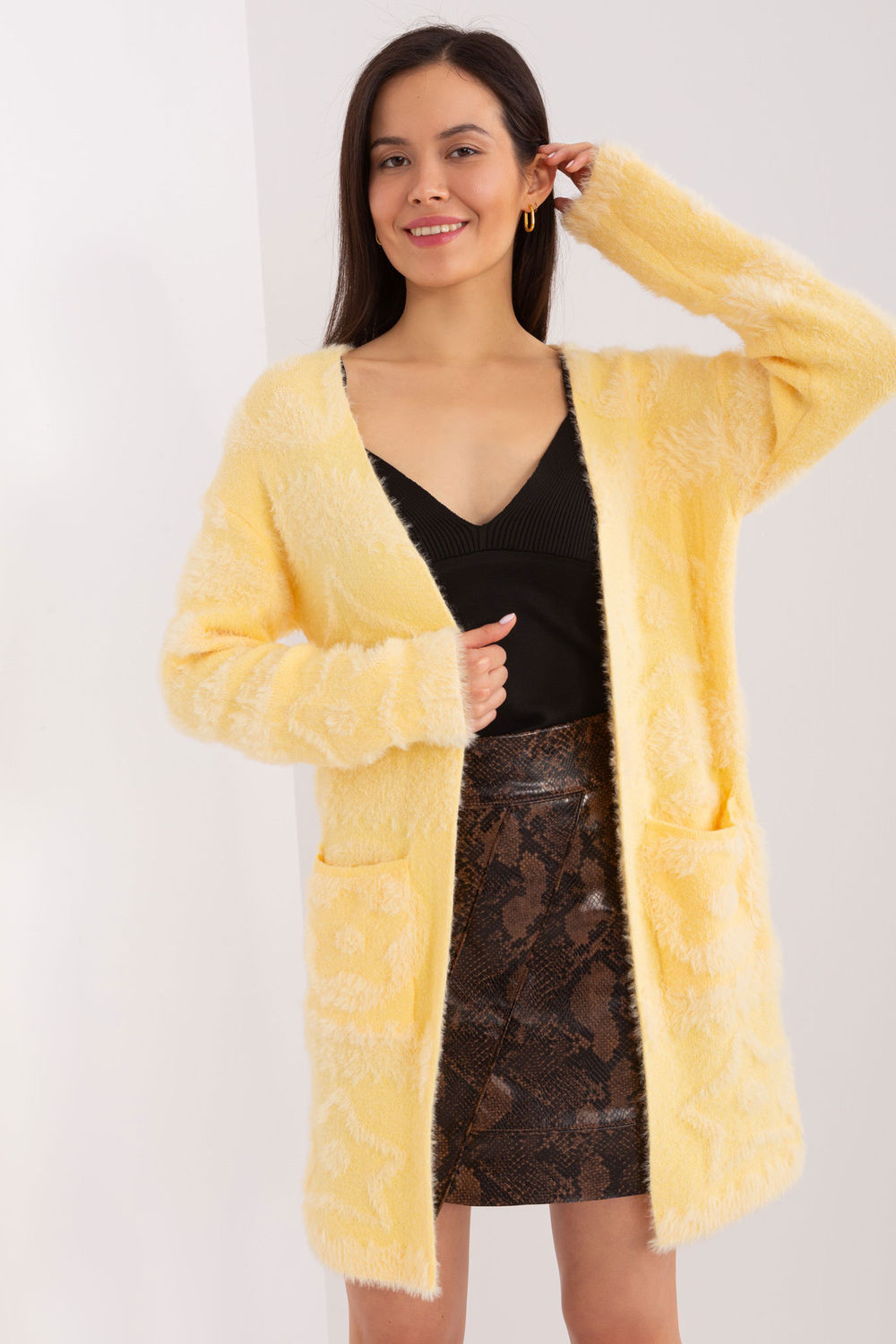 Cardigan femme AT — jaune