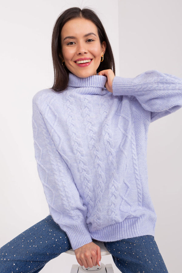 Pull femme AT Col Roulé Col — violet