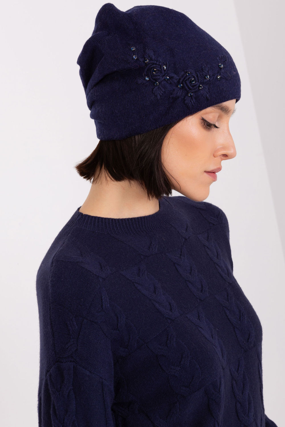 Bonnet femme AT — bleu marine