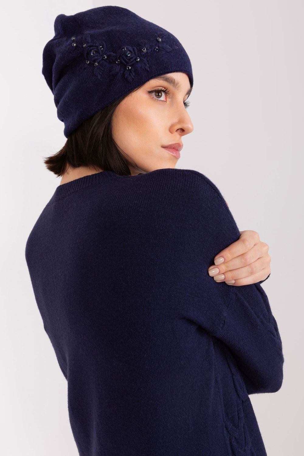 Bonnet femme AT — bleu marine