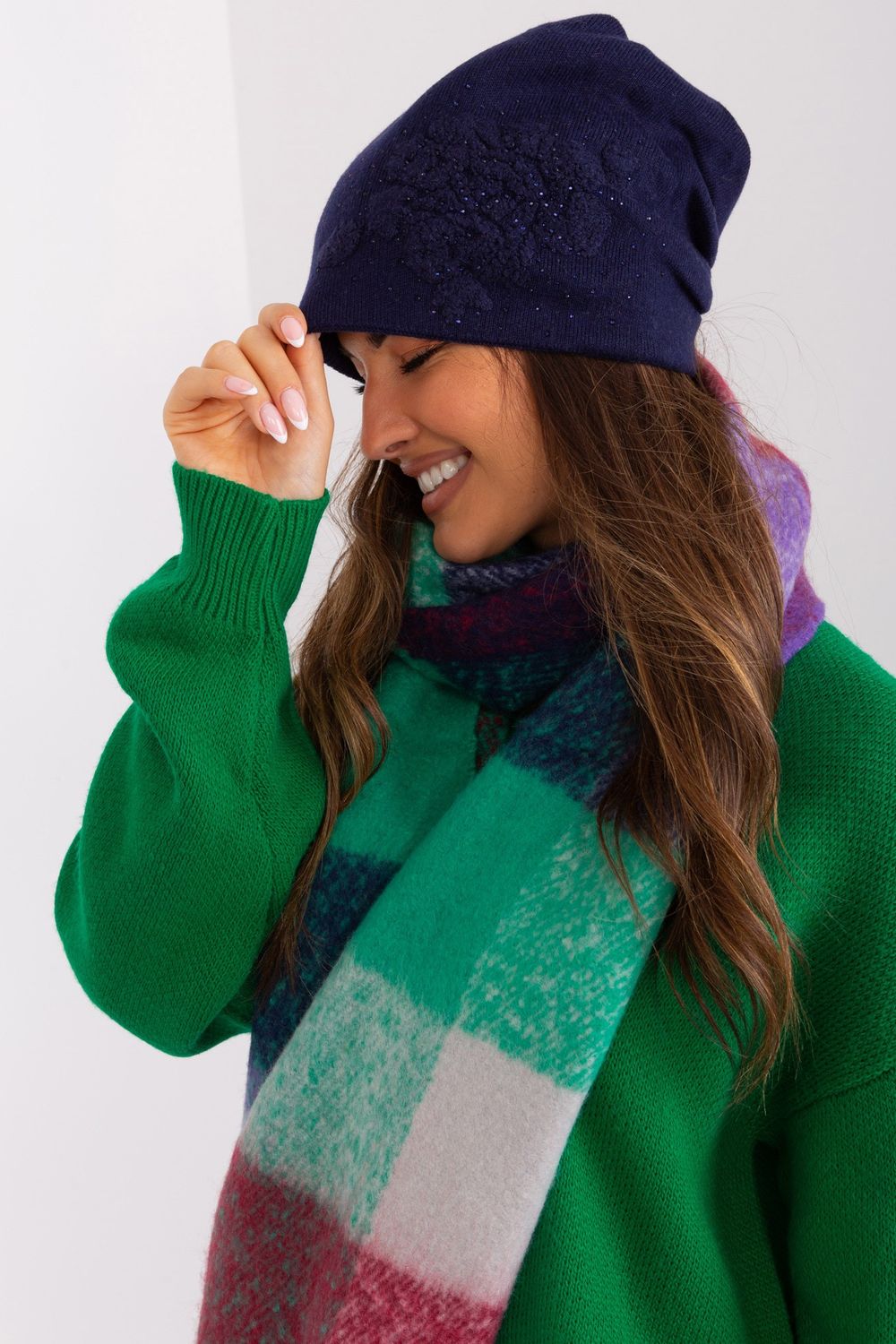 Bonnet femme AT — bleu marine