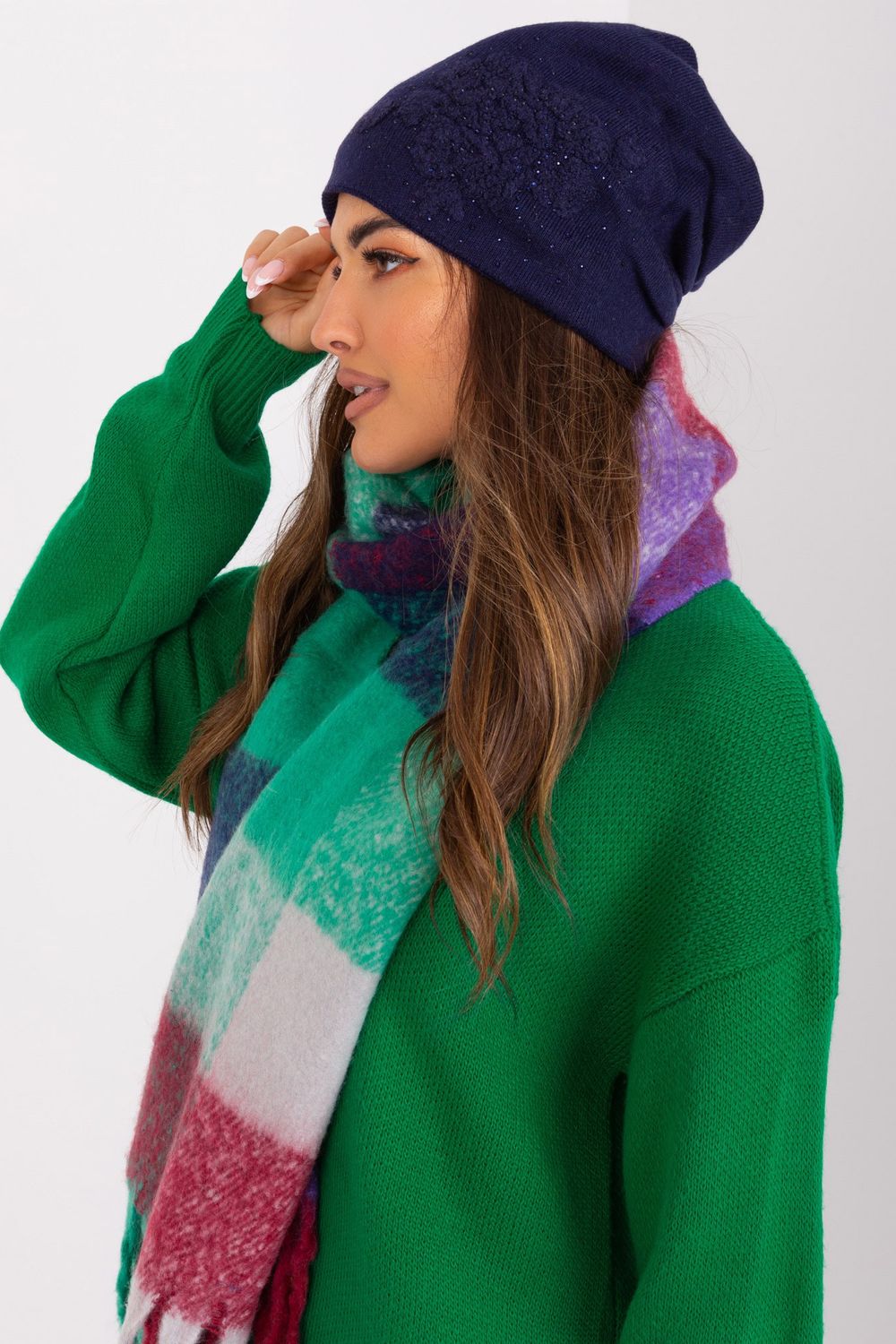 Bonnet femme AT — bleu marine
