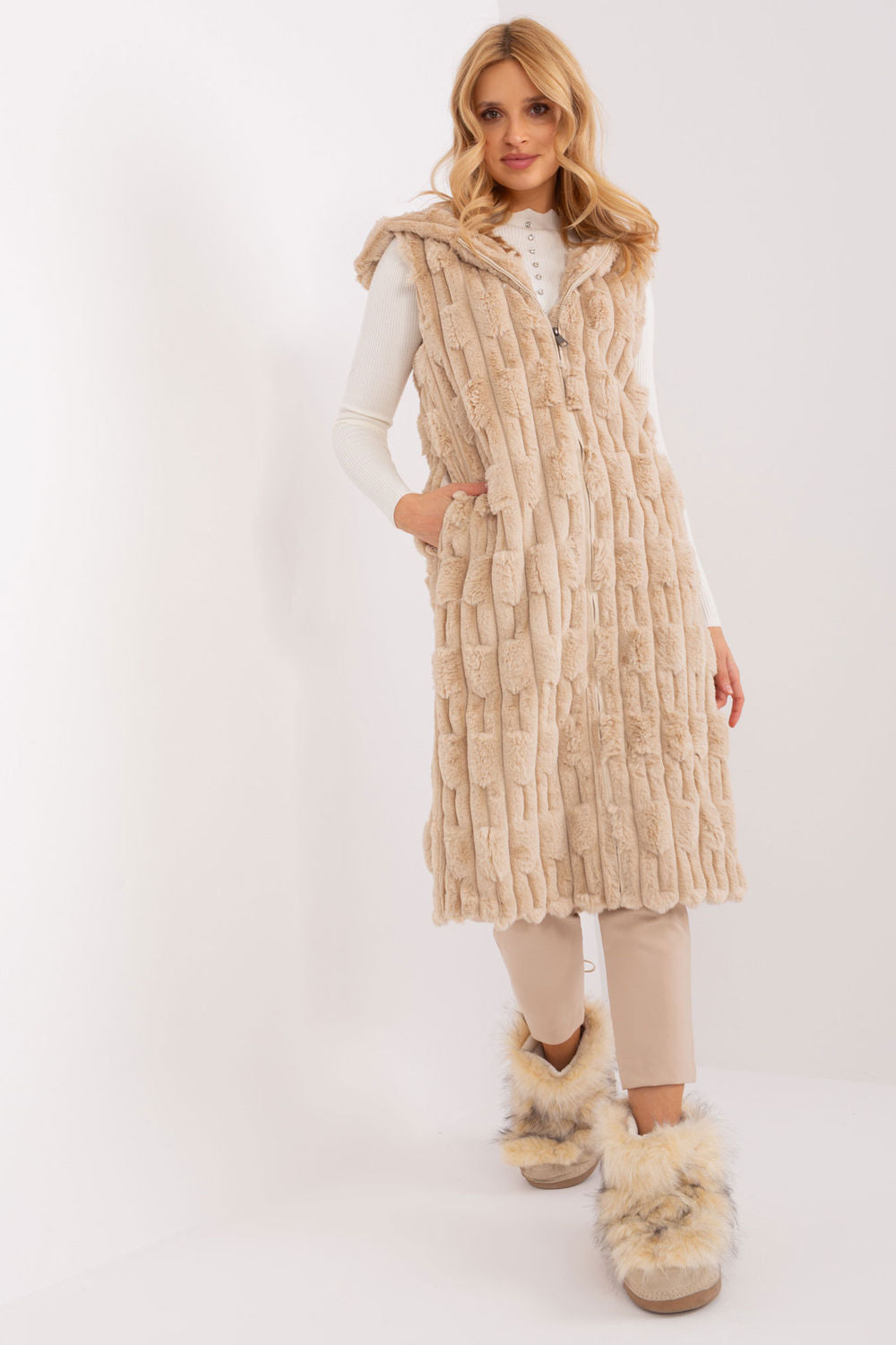 Gilet femme AT — beige