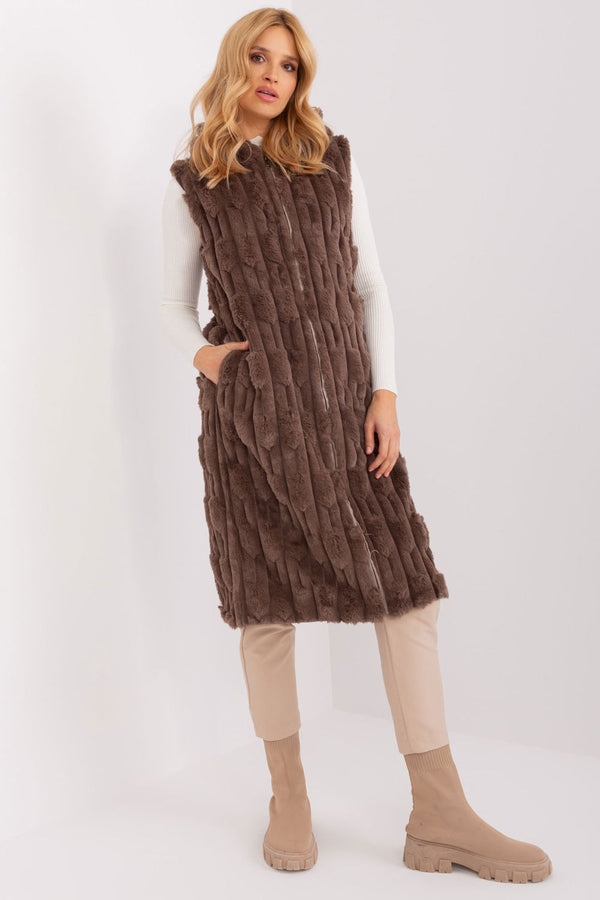 Gilet femme AT — brun