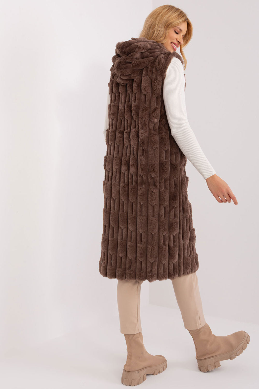 Gilet femme AT — brun