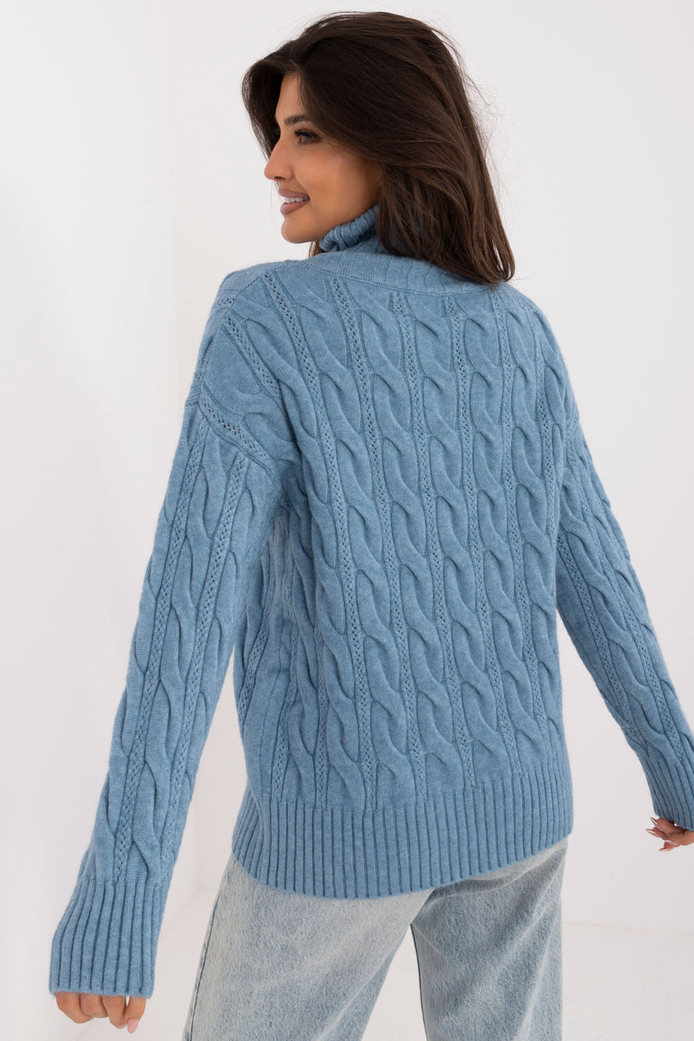 Pull femme AT Col Roulé Col — bleu