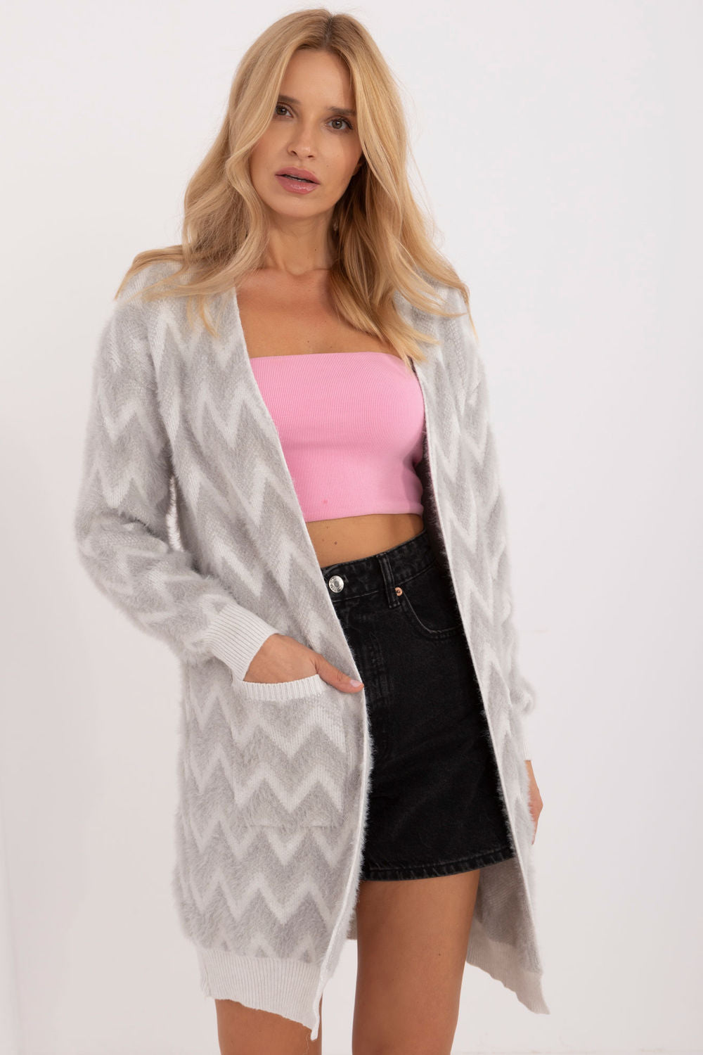 Cardigan femme AT — gris