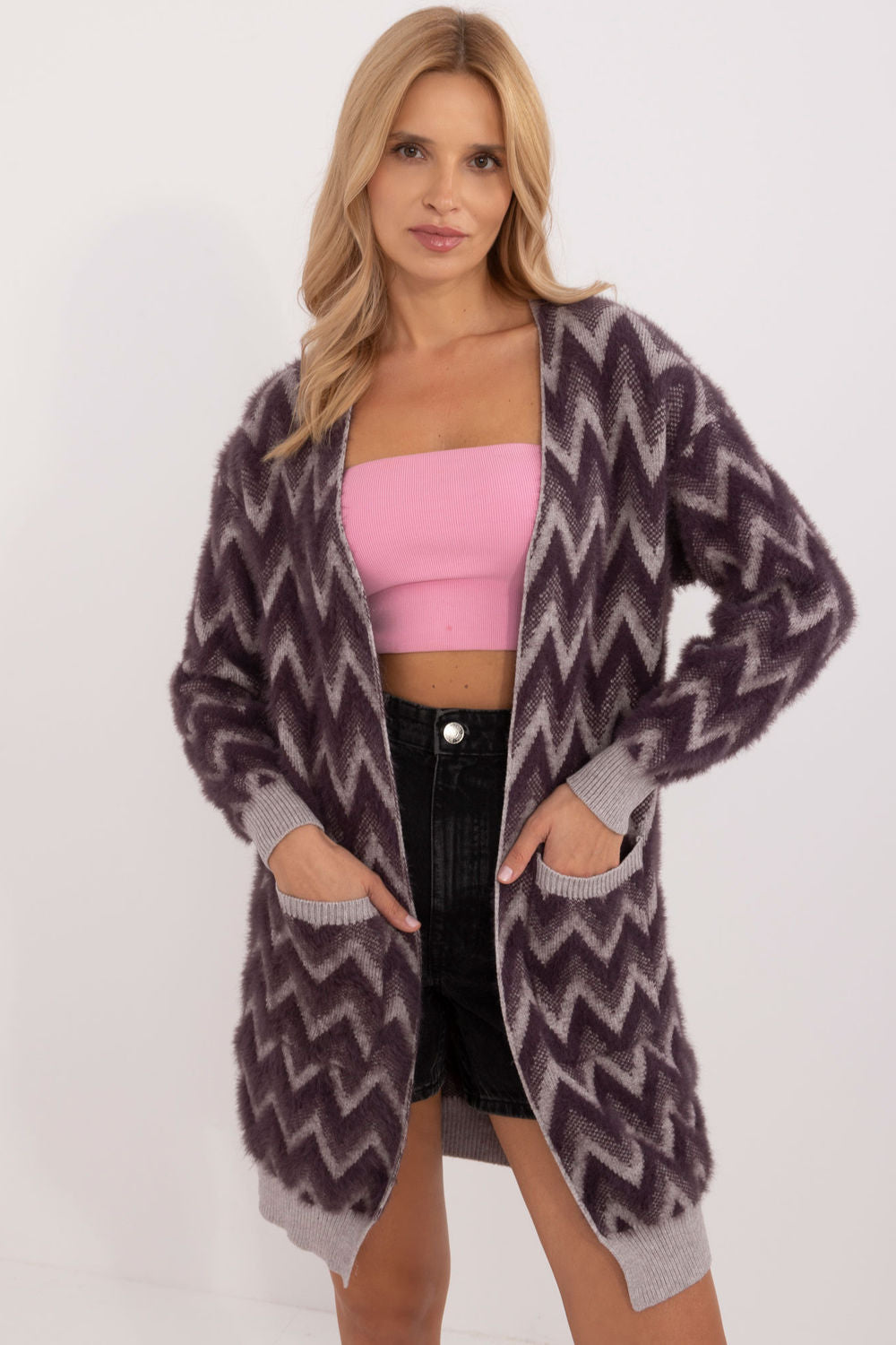 Cardigan femme AT — violet
