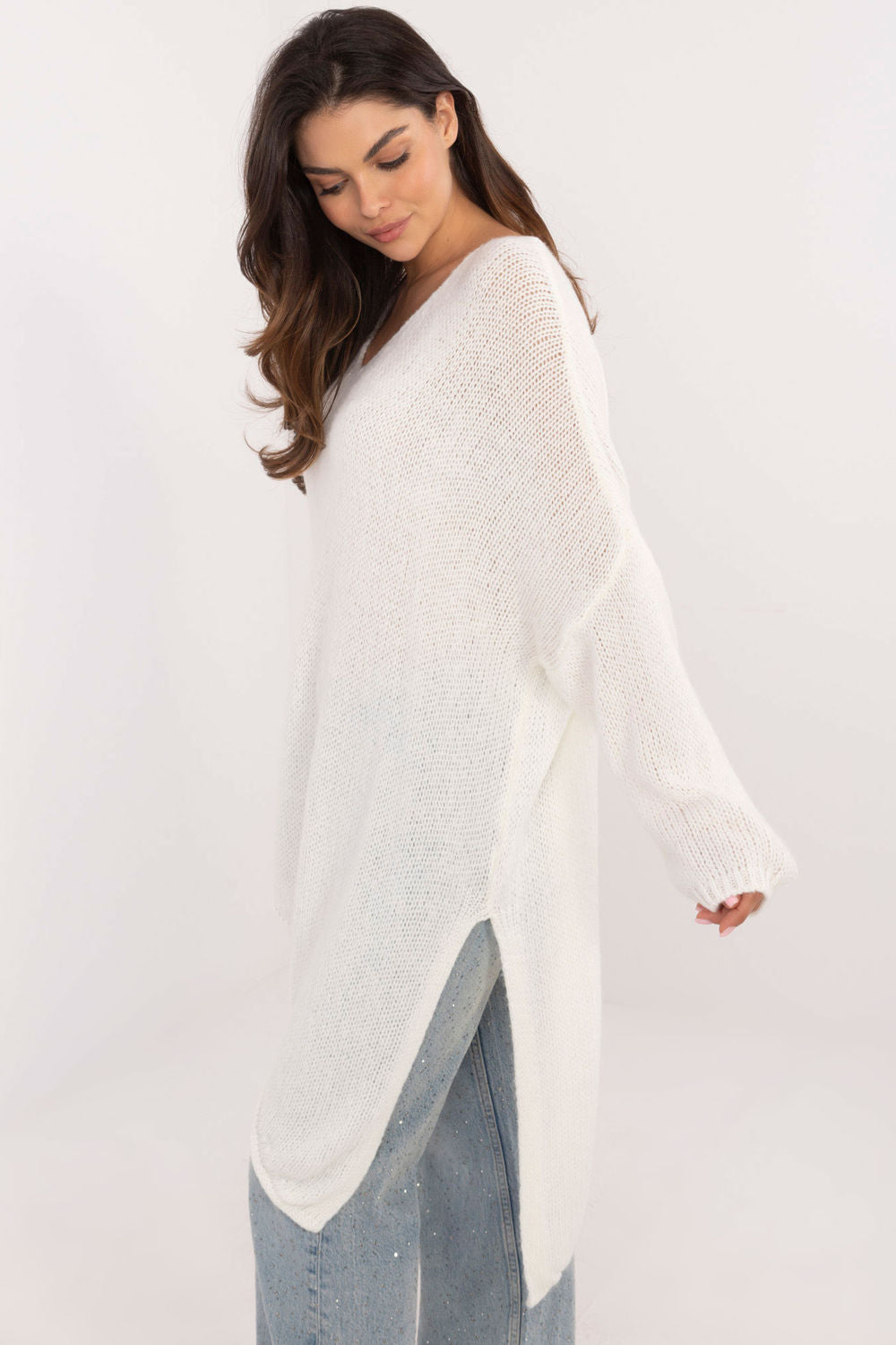 Pull femme Och Bella Chandail Chandail — beige