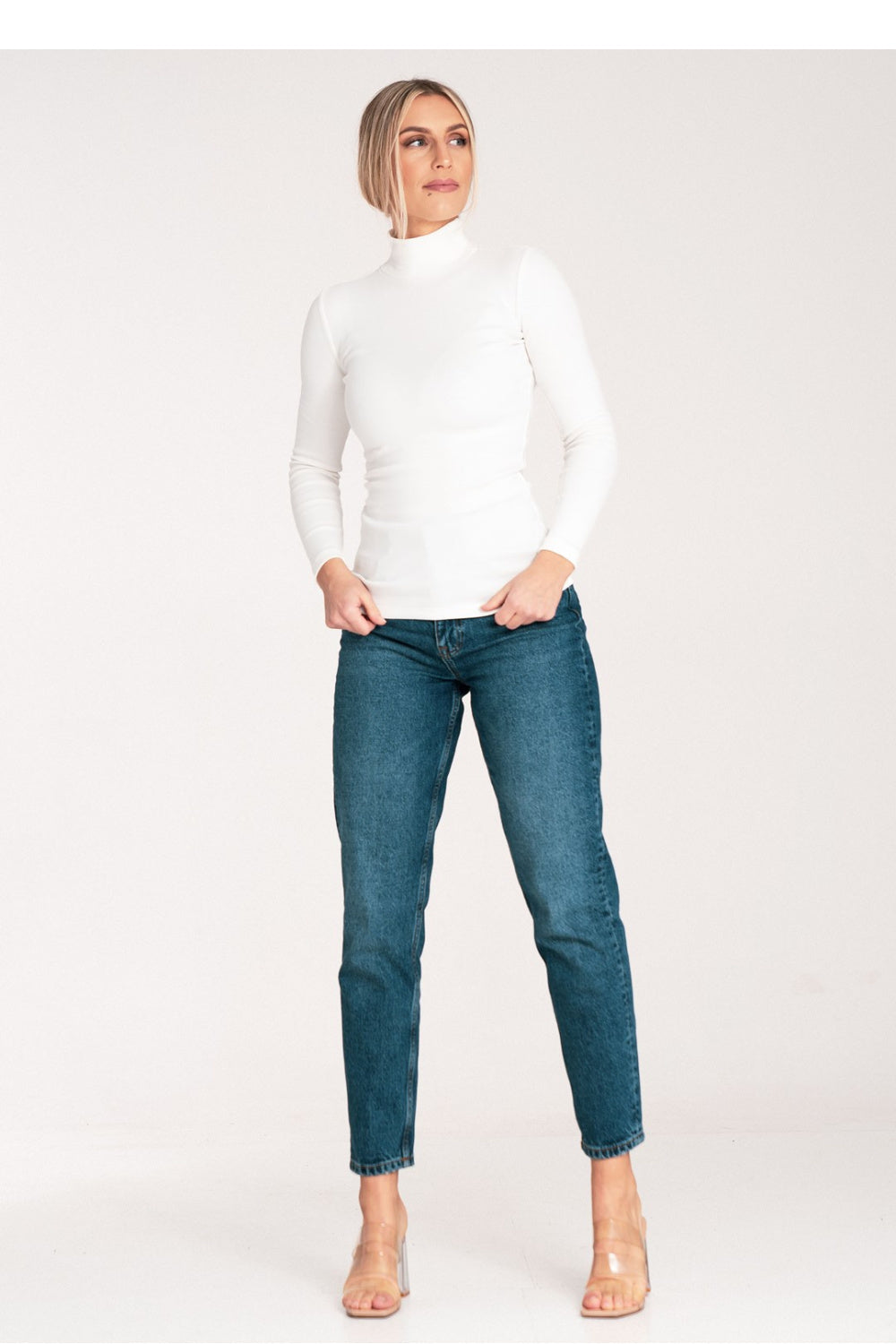Pull femme Figl Col Roulé Col — beige