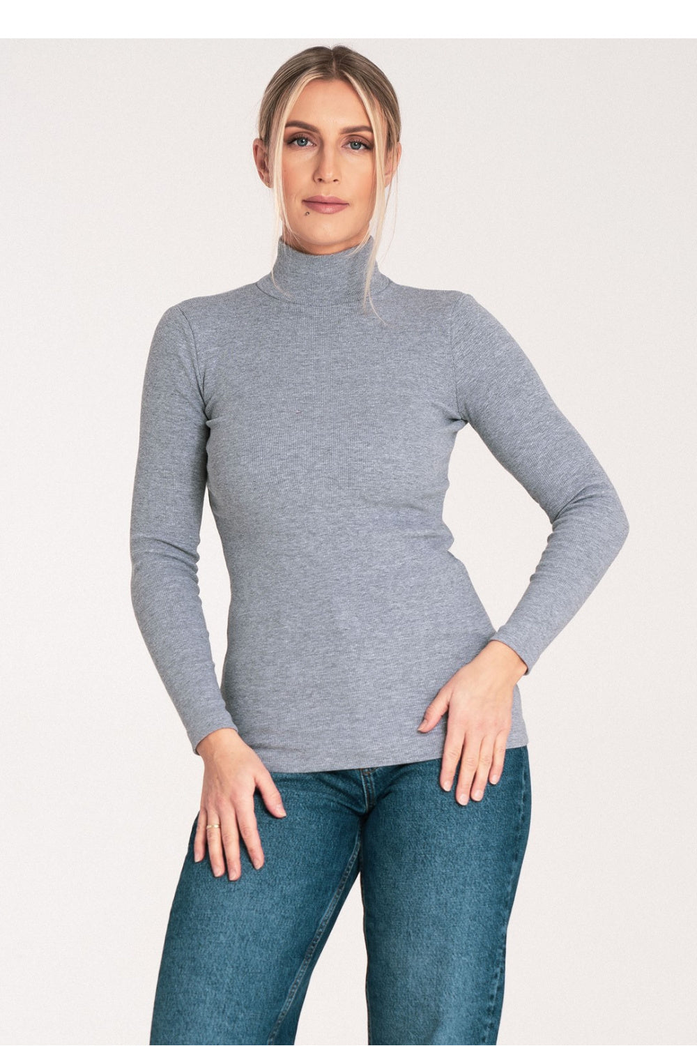 Pull femme Figl Col Roulé Col — gris