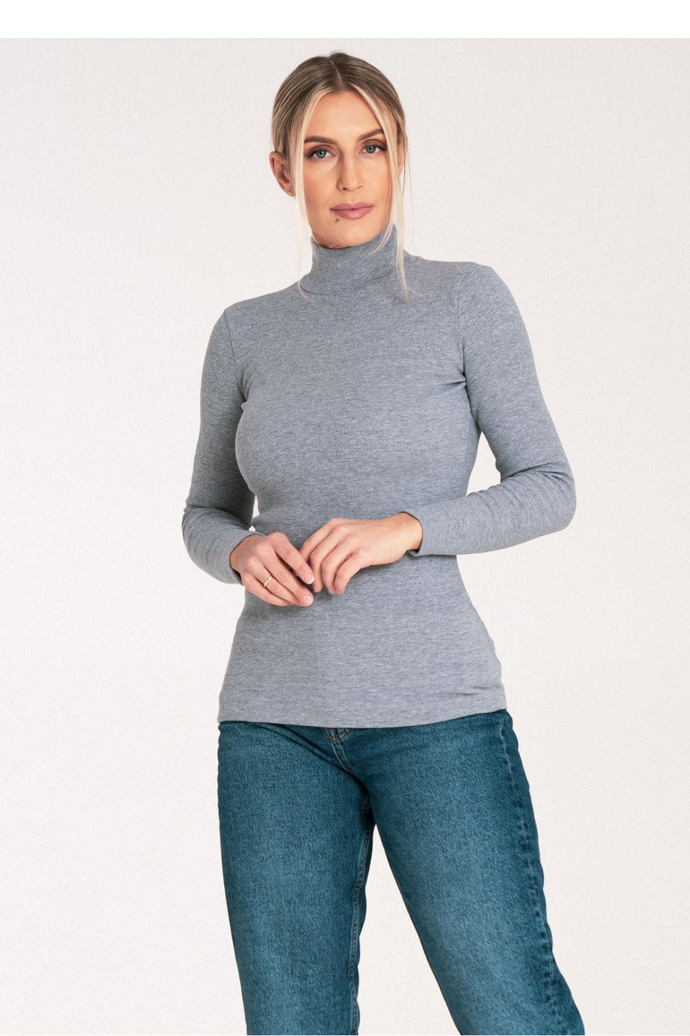 Pull femme Figl Col Roulé Col — gris
