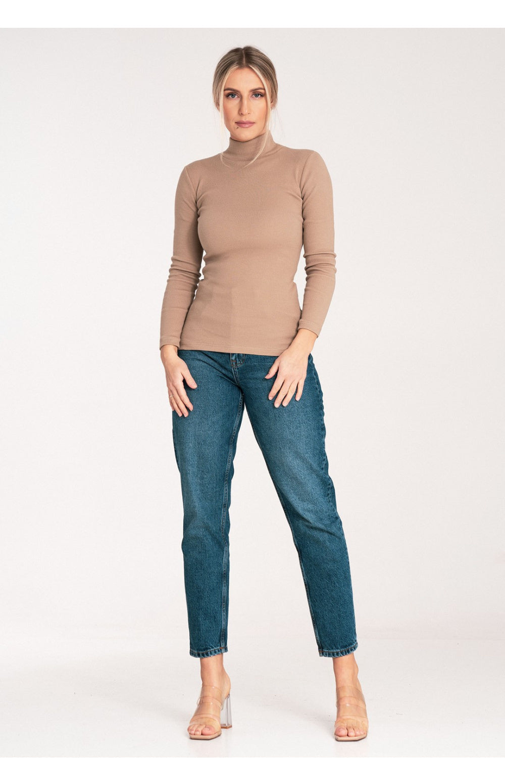 Pull femme Figl Col Roulé Col — beige