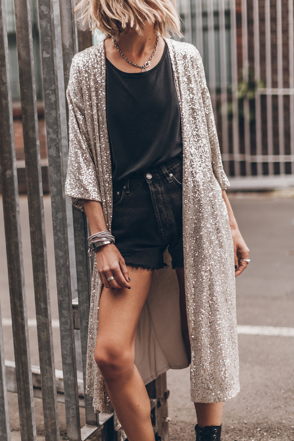 Pièce mode femme paillettes — abricot