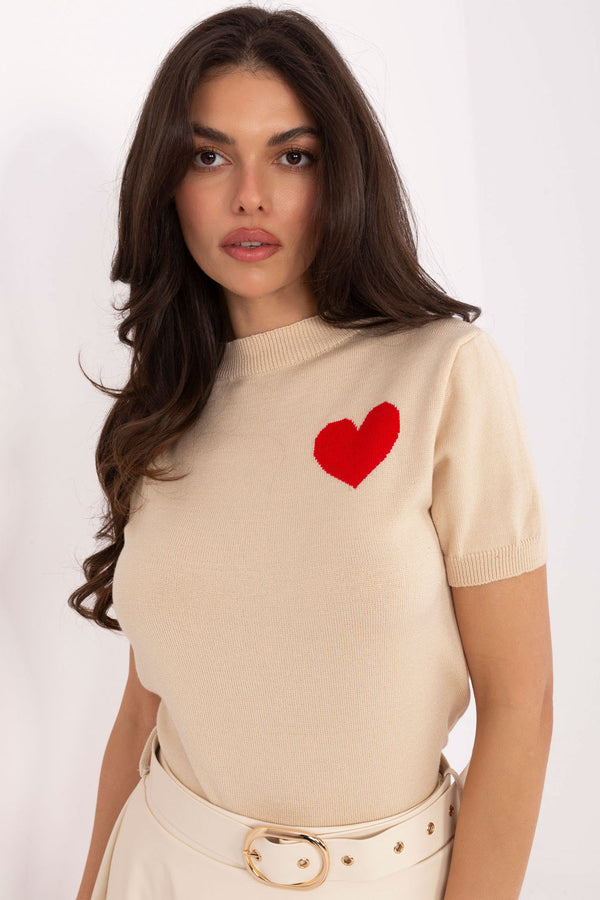 Pull femme Factory Price À Manches Courtes — beige