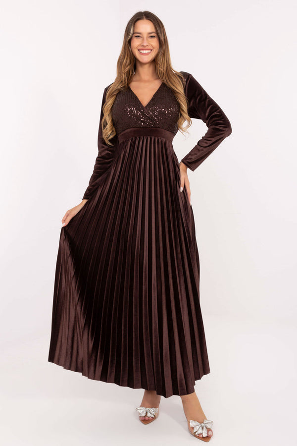 Robe femme Italy Moda Longue Longue — brun