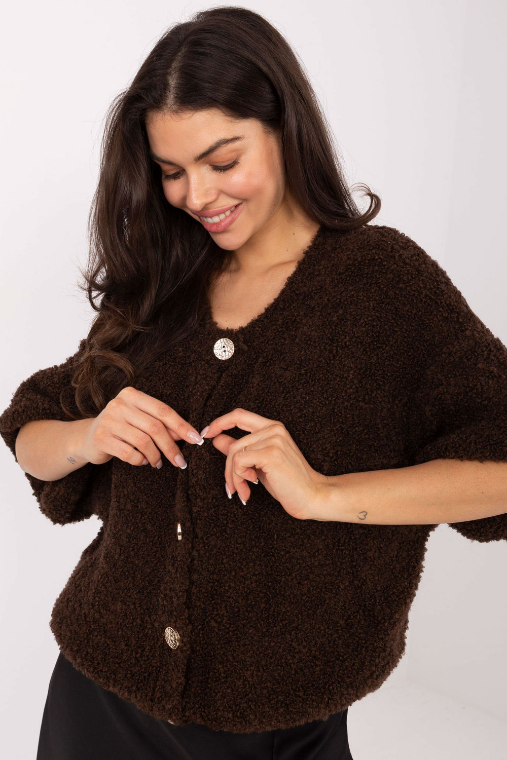 Cardigan femme Italy Moda — brun