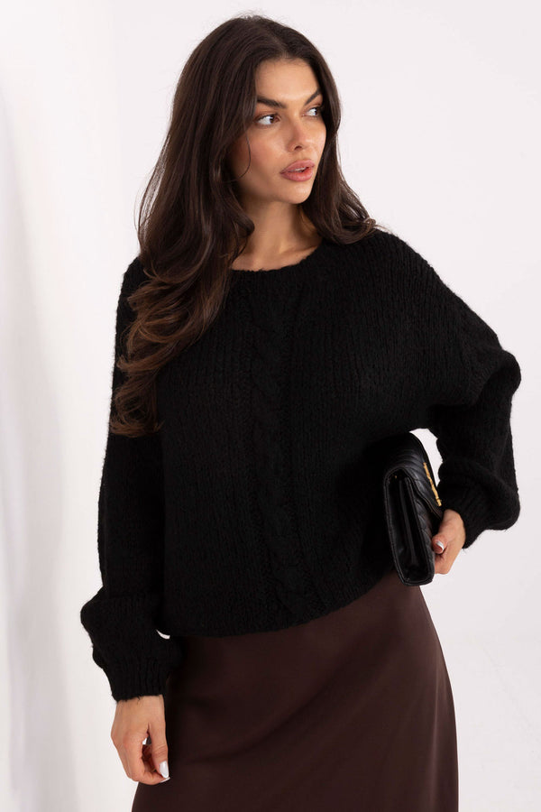Pull femme Italy Moda Chandail Chandail — noir