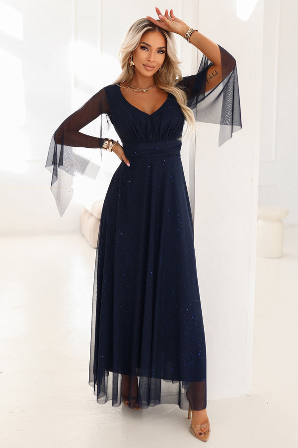Robe femme Numoco Longue Longue — bleu marine