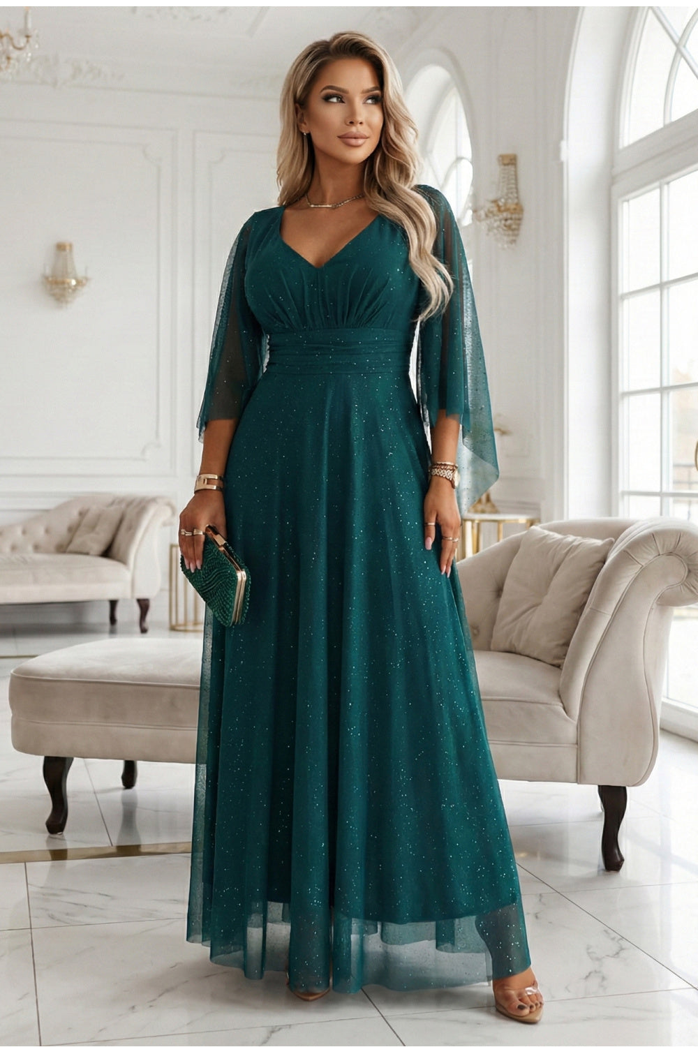 Robe femme Numoco Longue Longue — vert